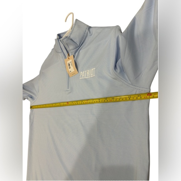NEW!Peter Millar Pullover Mens L Blue Perth Mini Stripe Stretch Quarter Zip Golf - Picture 10 of 11